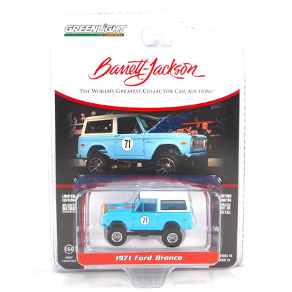 GreenLight 1:64 Barrett-Jackson Series 14 - 1971 Ford Bronco Custom SUV – Blue (Las Vegas 2023) 37310-F