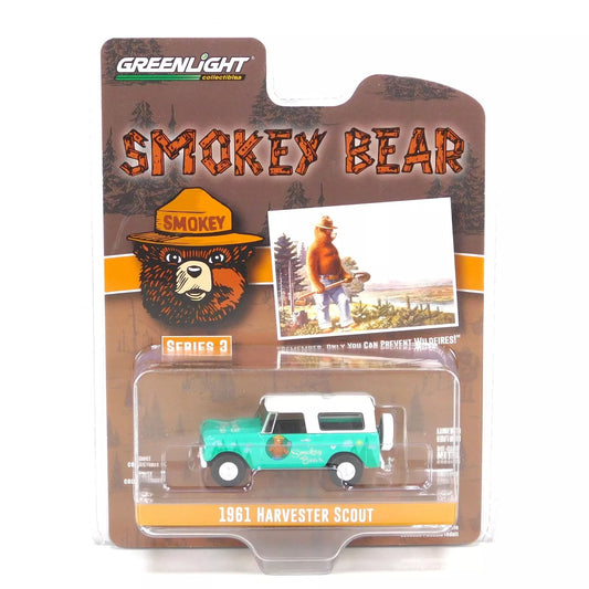 GreenLight 1:64 Smokey Bear Series 3 - 1961 Harvester Scout - Remember, Only You Can Prevent Wildfires! 38060-B