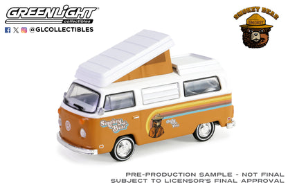 GreenLight 1:64 Smokey Bear Series 3 - 1974 Volkswagen Type 2 T2 Westfalia Campmobile - Be My Guest, But Please...Only You Can Prevent Forest Fires! 38060-C