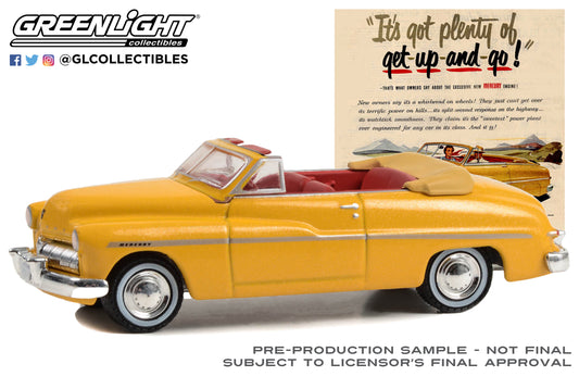 GreenLight 1:64 Vintage Ad Cars Series 9 - 1949 Mercury Eight Convertible “It’s Got Plenty Of Get-Up-And-Go!” 39130-B
