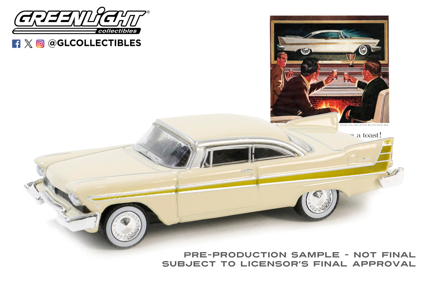 GreenLight 1:64 Vintage Ad Cars Series 10 - 1957 Plymouth Fury 39140-B
