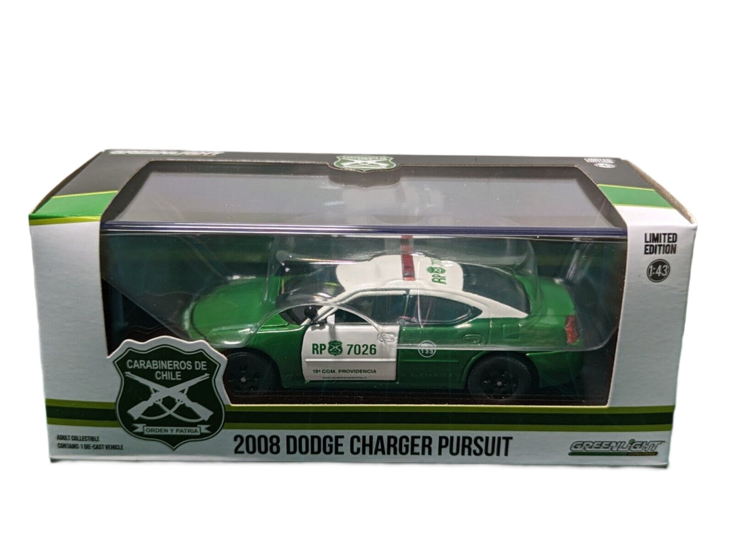 GreenLight 1:43 2008 Dodge Charger Police - Carabineros de Chile 86596