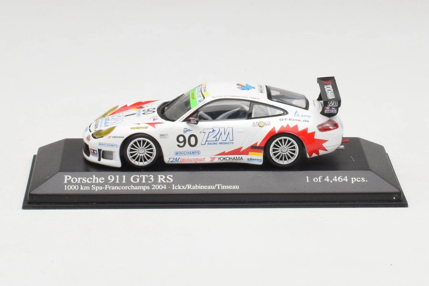 Minichamps 1:43 Porsche 911 GT3-RS – Ickx/Rabineau/Tinseau Team T2M Motorsport #90 1000 KM SPA 2004 400046980