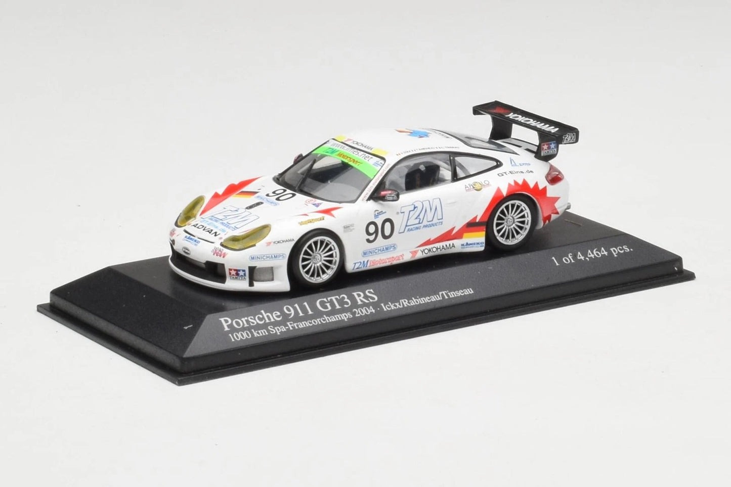 Minichamps 1:43 Porsche 911 GT3-RS – Ickx/Rabineau/Tinseau Team T2M Motorsport #90 1000 KM SPA 2004 400046980