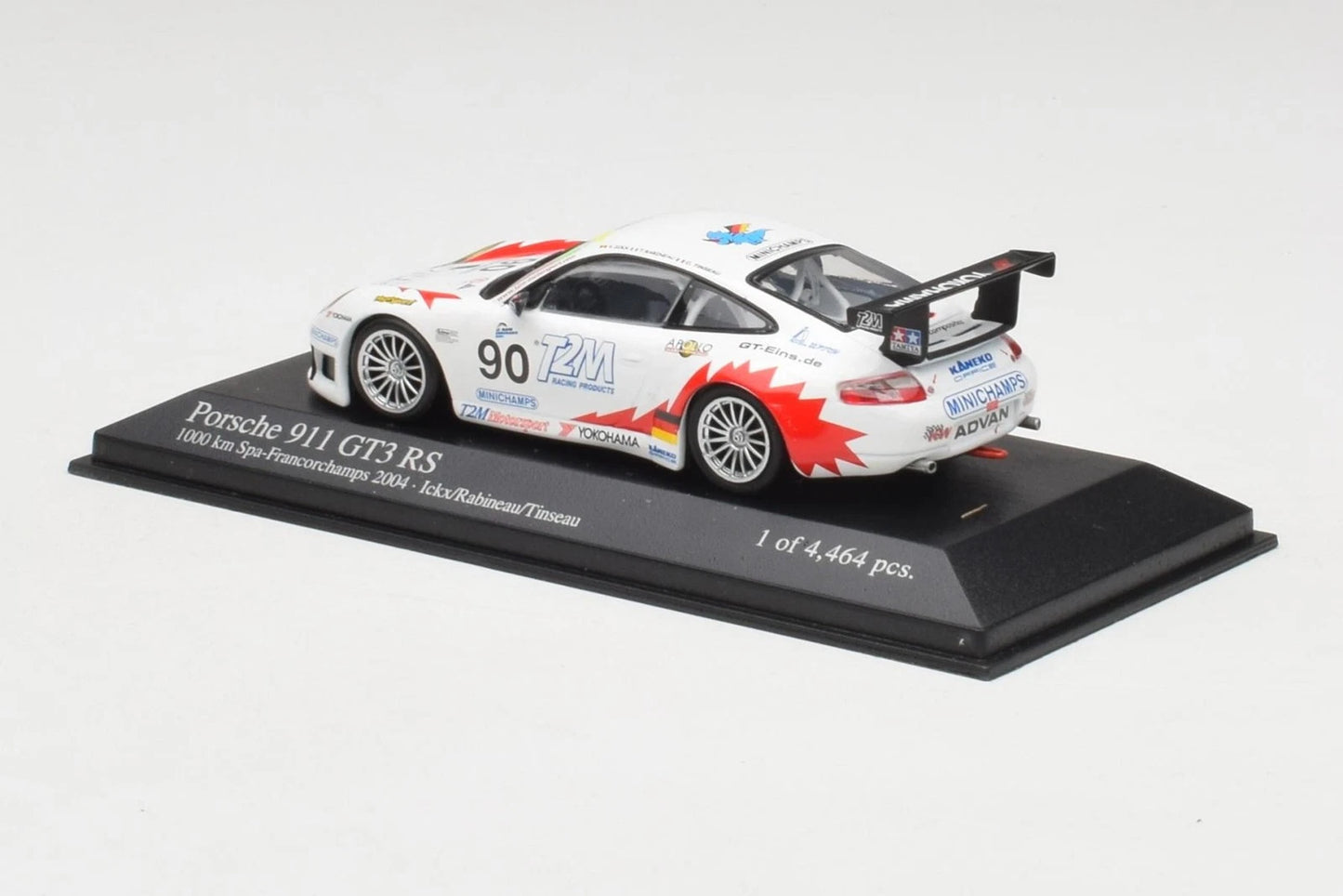 Minichamps 1:43 Porsche 911 GT3-RS – Ickx/Rabineau/Tinseau Team T2M Motorsport #90 1000 KM SPA 2004 400046980