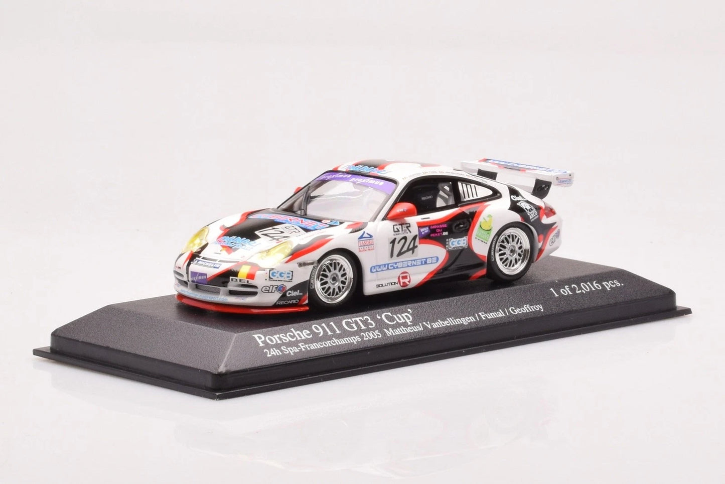 Minichamps 1:43 Porsche 911 GT3 Vanbellingen / Fumald / Geoffroy Class Winner #124 Team Muhlner Motorsport 24h SPA 2005 400056224