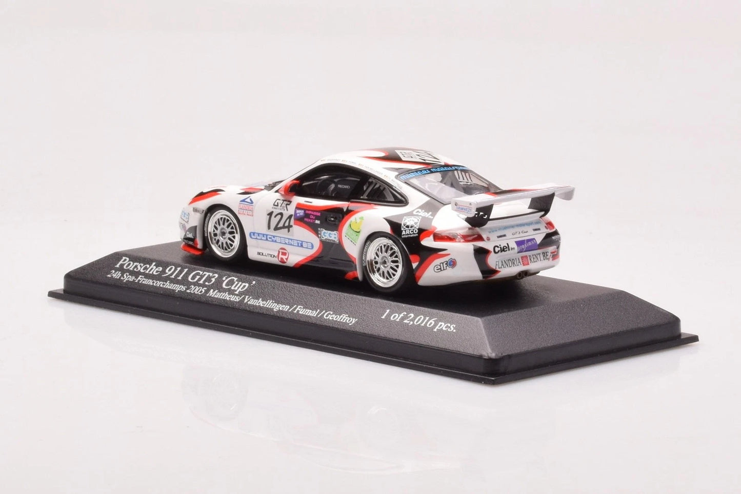 Minichamps 1:43 Porsche 911 GT3 Vanbellingen / Fumald / Geoffroy Class Winner #124 Team Muhlner Motorsport 24h SPA 2005 400056224