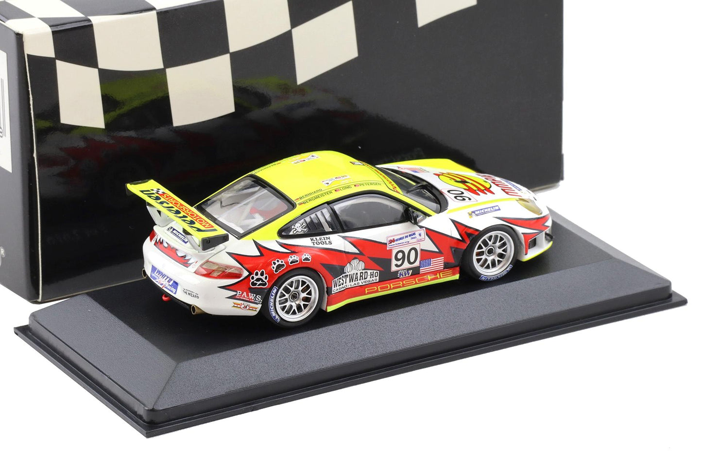 Minichamps 1:43 Porsche 911 GT3 RSR Bergmeister/Bernhard/Long Petersen/White Lightning Racing #90 24H Le Mans 2005 400056490