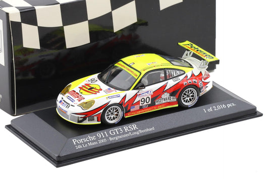 Minichamps 1:43 Porsche 911 GT3 RSR Bergmeister/Bernhard/Long Petersen/White Lightning Racing #90 24H Le Mans 2005 400056490