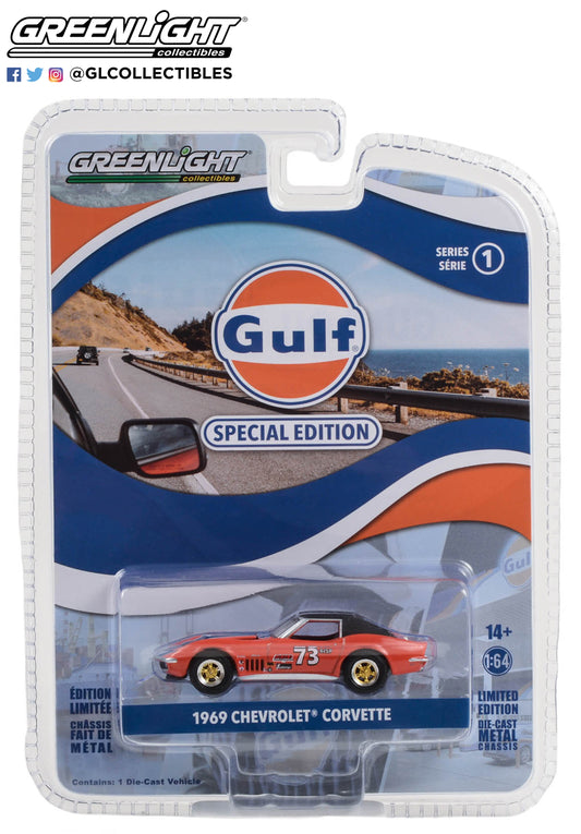 GreenLight 1:64 Gulf Oil Special Edition Series 1 - 1969 Chevrolet Corvette #73 41135-B