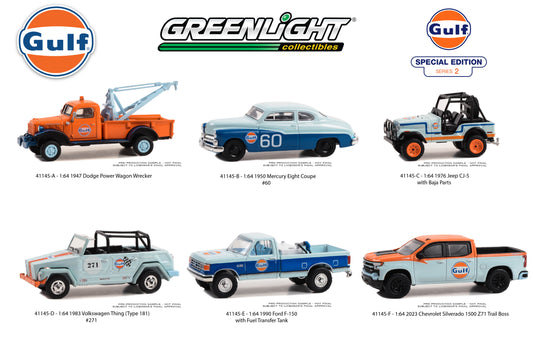 GreenLight 1:64 Gulf Oil Special Edition Series 2 Assortment  - 41145 1-Set(6 pcs) Pre-order