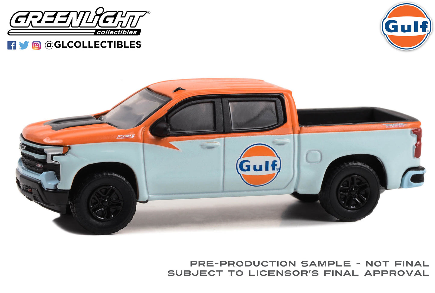 GreenLight 1:64 Gulf Oil Special Edition Series 2 - 2023 Chevrolet Silverado 1500 Z71 LT Trail Boss 41145-F