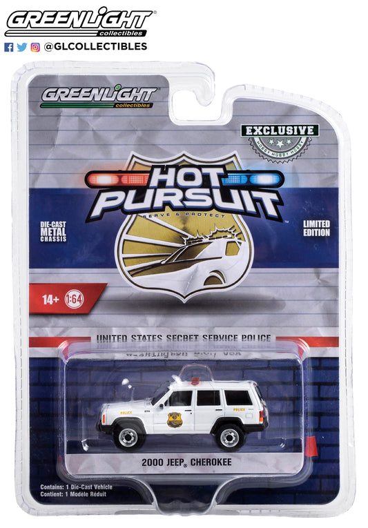 GreenLight 1:64 Hot Pursuit Special Edition - United States Secret Service Police - 2000 Jeep Cherokee 43015-A