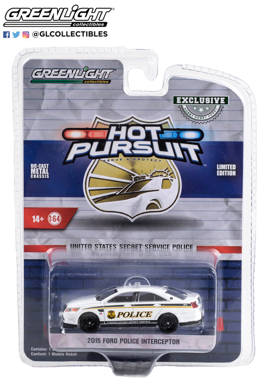 GreenLight 1:64 Hot Pursuit Special Edition - United States Secret Service Police - 2015 Ford Police Interceptor 43015-D