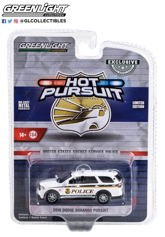 GreenLight 1:64 Hot Pursuit Special Edition - United States Secret Service Police - 2018 Dodge Durango Pursuit 43015-E