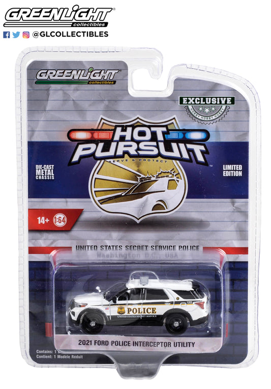 GreenLight 1:64 Hot Pursuit Special Edition - United States Secret Service Police - 2021 Ford Police Interceptor Utility 43015-F