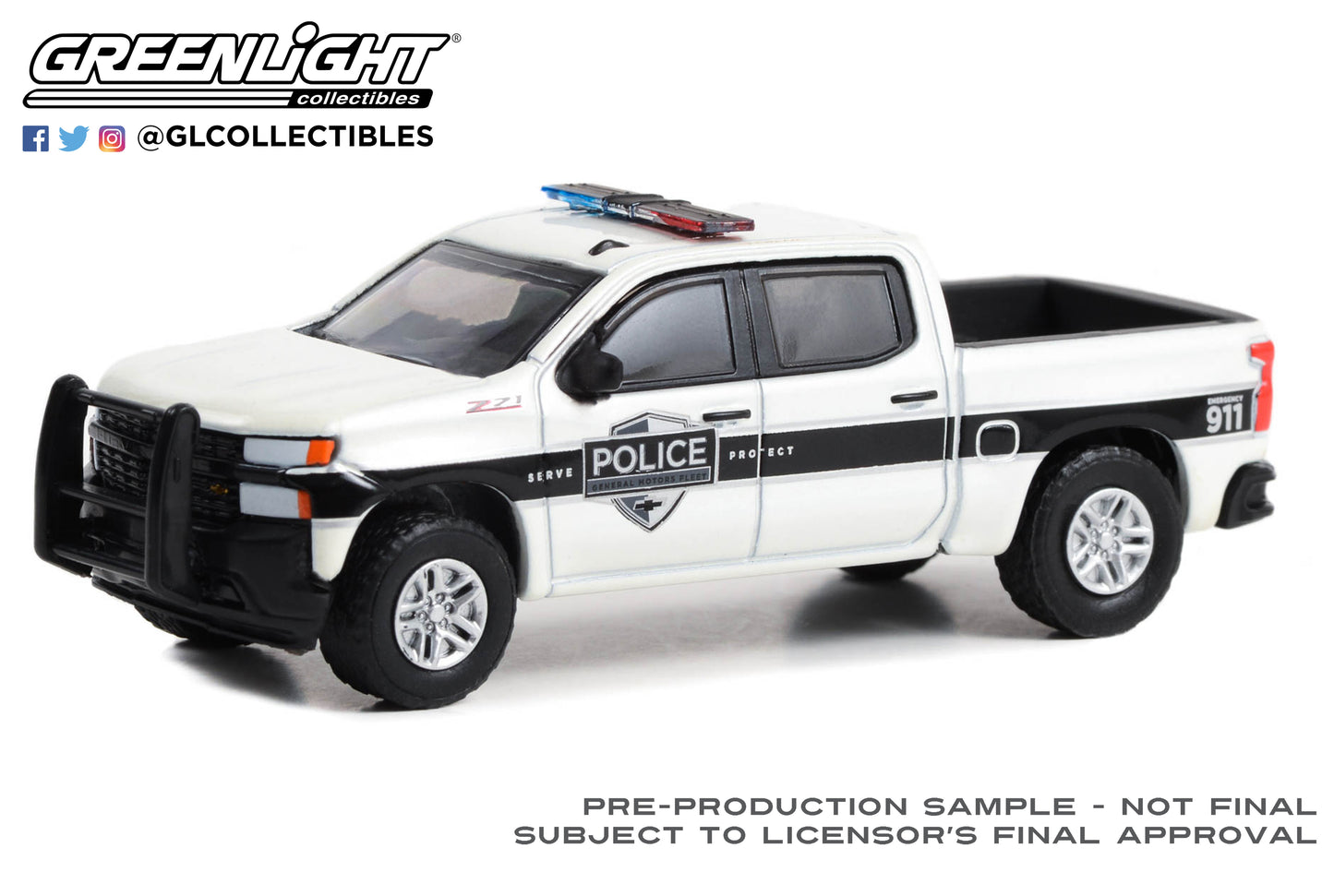 GreenLight 1:64 Hot Pursuit Series 44 - 2022 Chevrolet Silverado SSV - General Motors Fleet Police 43020-F