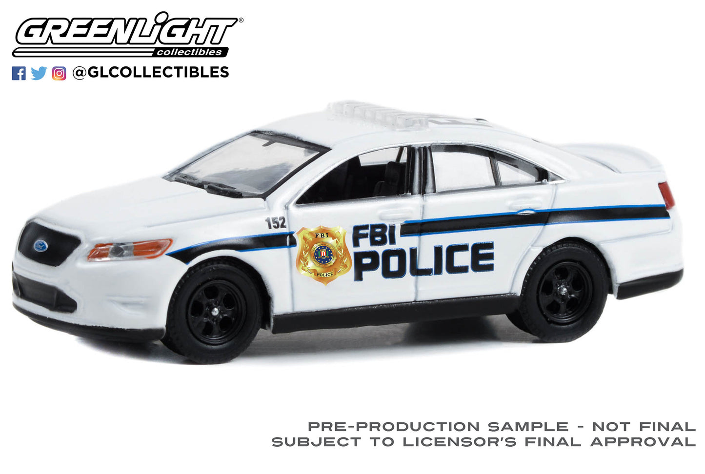 GreenLight 1:64 Hot Pursuit Special Edition - FBI Police (Federal Bureau of Investigation Police) - 2013 Ford Police Interceptor 43025-C