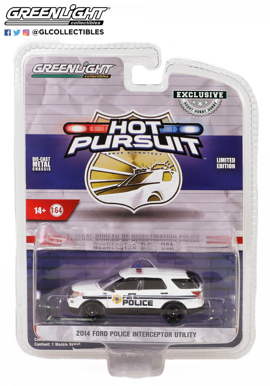 GreenLight 1:64 Hot Pursuit Special Edition - FBI Police (Federal Bureau of Investigation Police) - 2014 Ford Police Interceptor Utility 43025-D