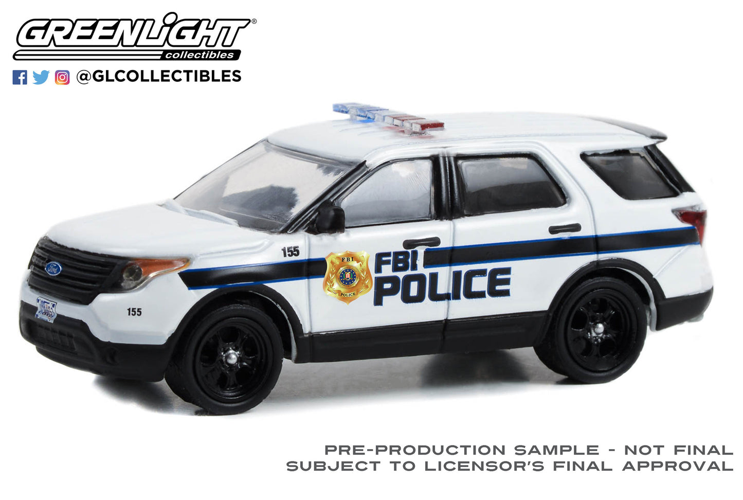 GreenLight 1:64 Hot Pursuit Special Edition - FBI Police (Federal Bureau of Investigation Police) - 2014 Ford Police Interceptor Utility 43025-D
