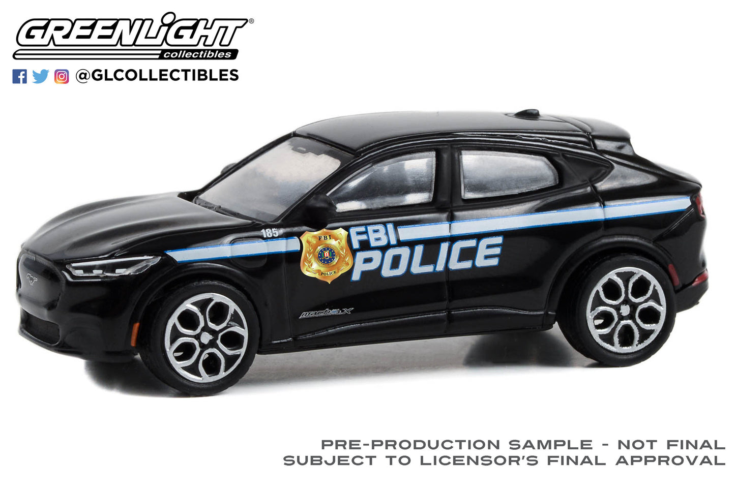 GreenLight 1:64 Hot Pursuit Special Edition - FBI Police (Federal Bureau of Investigation Police) - 2022 Ford Mustang Mach-E GT 43025-F