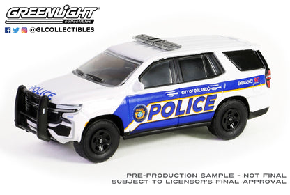 GreenLight 1:64 Hot Pursuit Series 45 - 2022 Chevrolet Tahoe Police Pursuit Vehicle (PPV) - City of Orlando Police, Orlando, Florida 43030-E