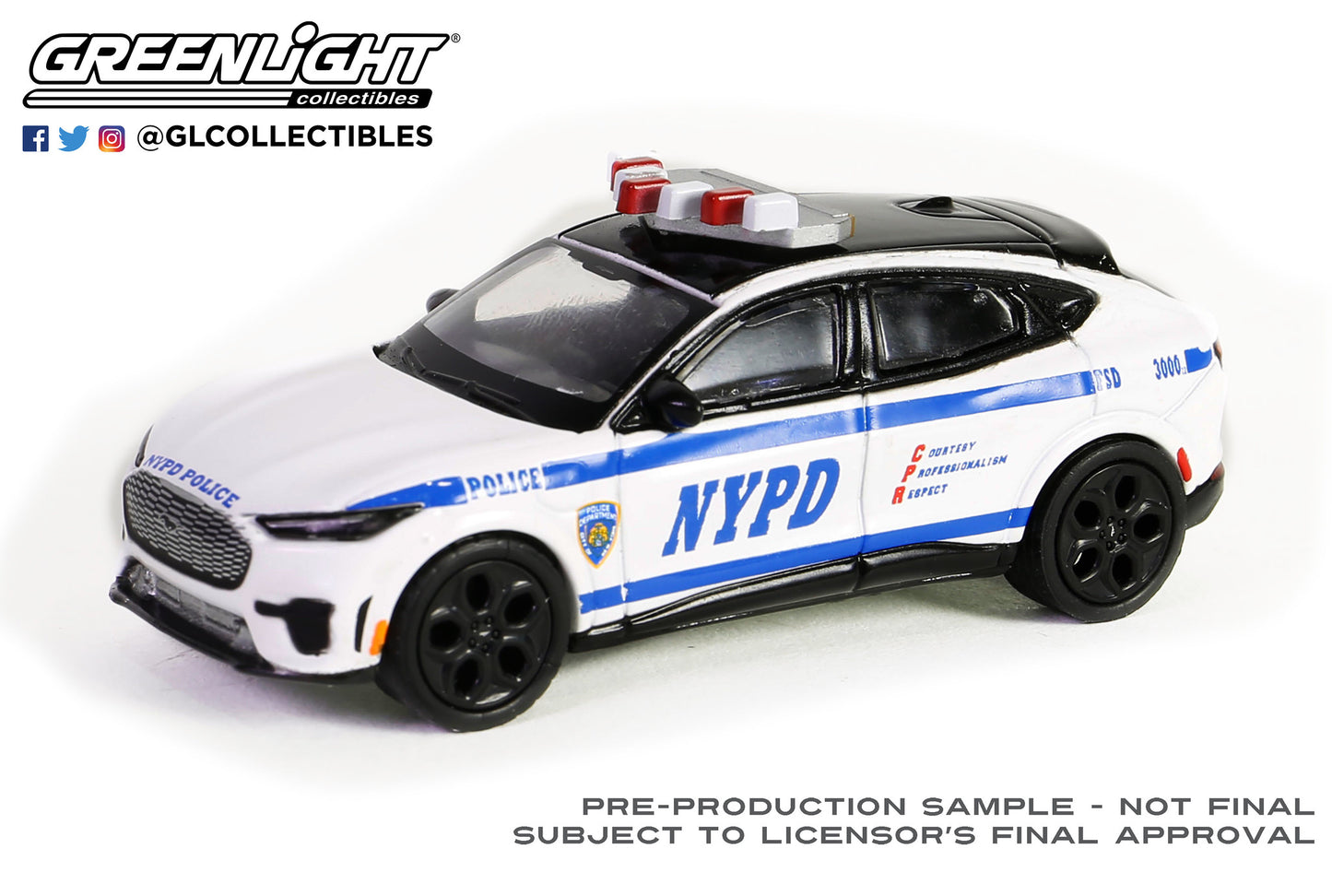 GreenLight 1:64 Hot Pursuit Series 45 - 2022 Ford Mustang Mach-E GT - New York City Police Dept (NYPD) 43030-F