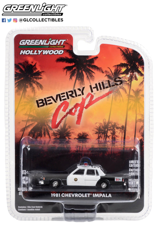 GreenLight 1:64 Hollywood Series 39 - Beverly Hills Cop (1984) - 1981 Chevrolet Impala Beverly Hills Police 44990-B