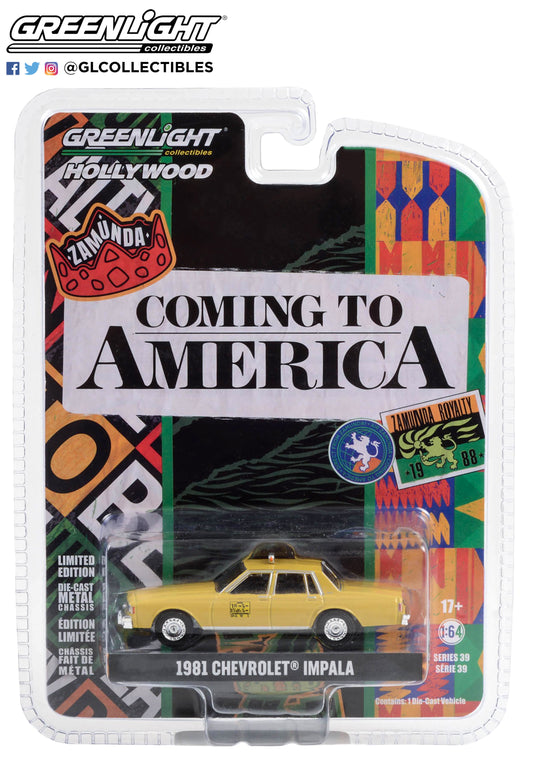 GreenLight 1:64 Hollywood Series 39 - Coming to America (1988) - 1981 Chevrolet Impala Taxi 44990-C