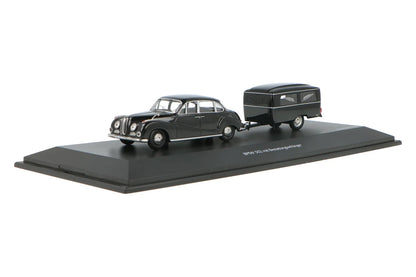 Schuco 1:43 BMW 502 with Funeral Trailer Black 450204500