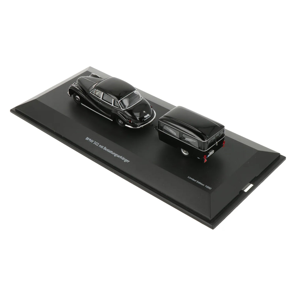 Schuco 1:43 BMW 502 with Funeral Trailer Black 450204500
