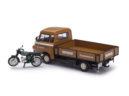 Schuco 1:43 BARKAS B1000 Simson Kundendienst KS50 Super Sport 450367300