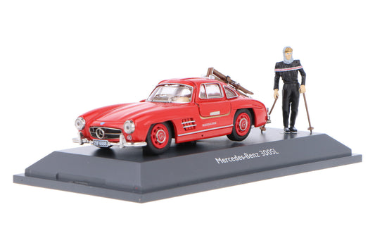 Schuco 1:43 Mercedes-Benz 300 SL with Ski and Figure 450376600