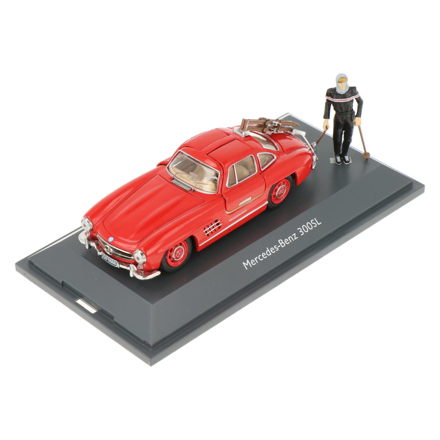 Schuco 1:43 Mercedes-Benz 300 SL with Ski and Figure 450376600