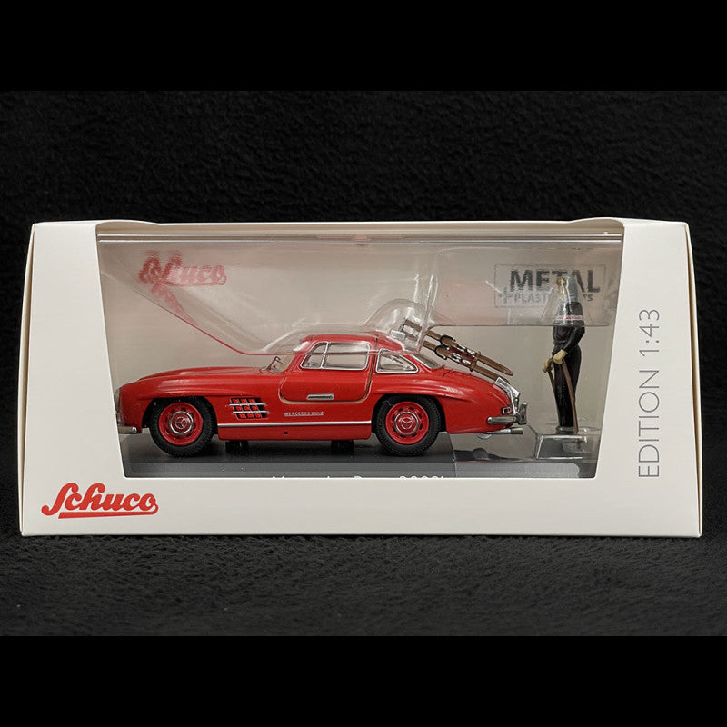 Schuco 1:43 Mercedes-Benz 300 SL with Ski and Figure 450376600