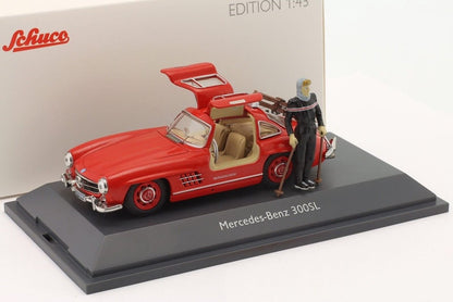 Schuco 1:43 Mercedes-Benz 300 SL with Ski and Figure 450376600