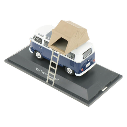 Schuco 1:43 Volkswagen T1b Samba blue/white with rooftop tent 450377800