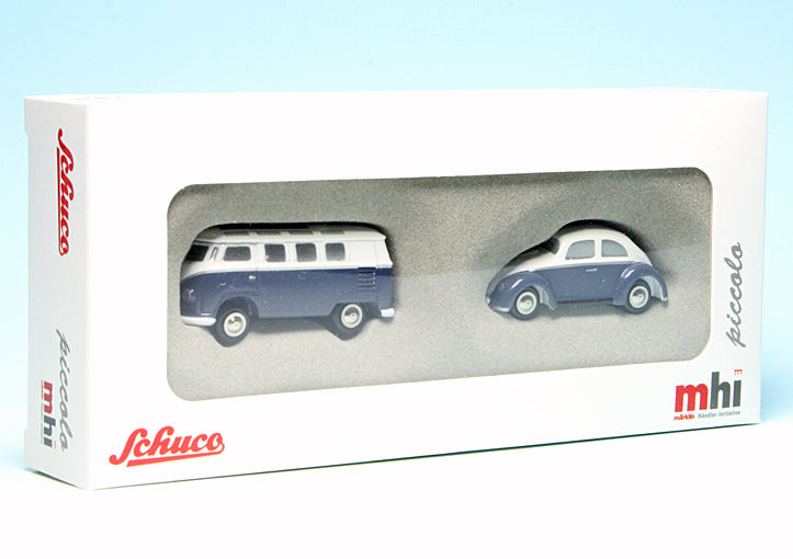 Schuco Piccolo 2-Vehicle Volkswagen Set - Beetle + T1 Samba 450514600