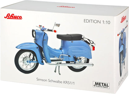 Schuco 1:10 Simson Schwalbe KR51/1 Blue Motorcycle 450649300