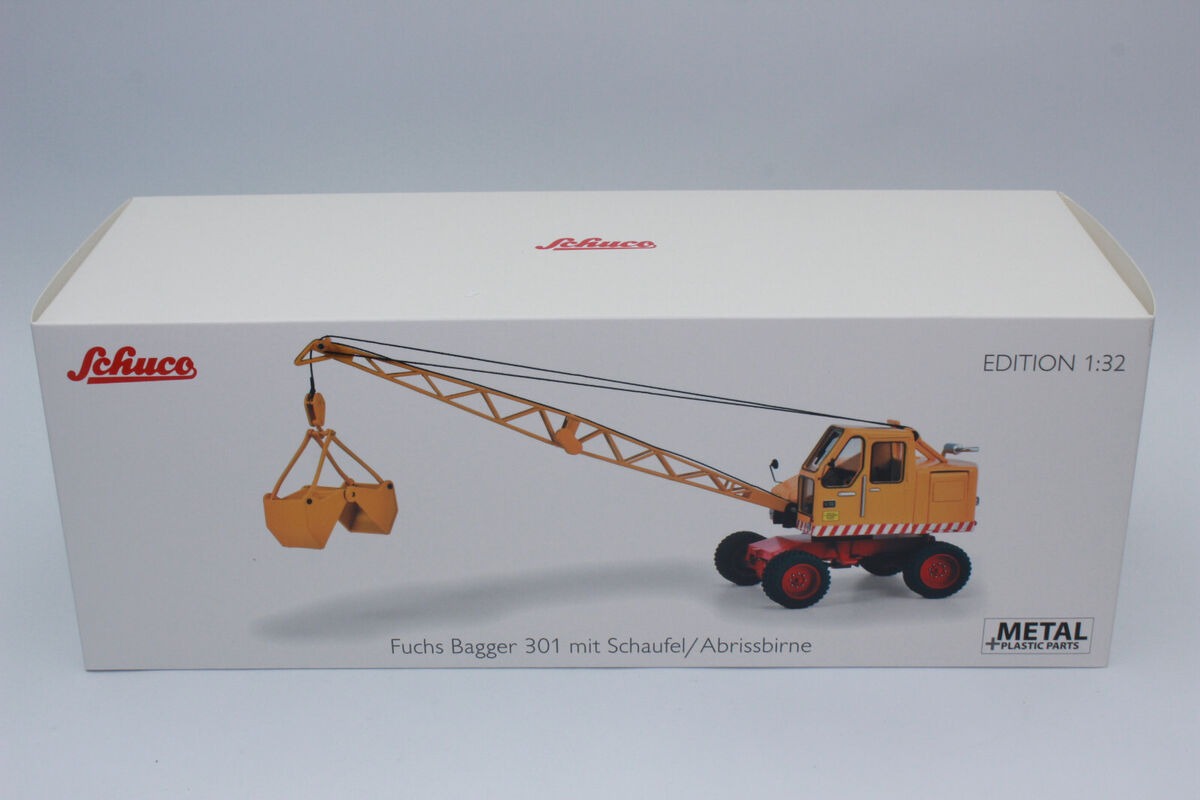 Schuco 1:32 Fuchs Excavator 301 with Bucket Grab and Wrecking Ball 450776800