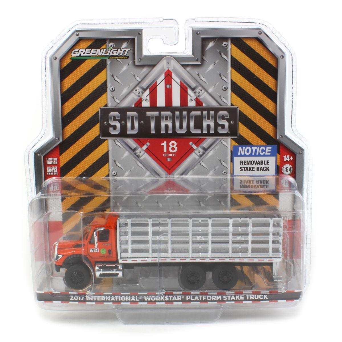 GreenLight 1:64 S.D. Trucks Series 18 - 2017 International WorkStar Platform Stake Truck - New Jersey Turnpike Authority - Garden State Parkway Authority 45180-A