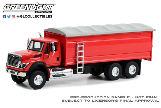 GreenLight 1:64 S.D. Trucks Series 18 - 2022 International WorkStar Grain Truck with Canvas Cover - Red 45180-C
