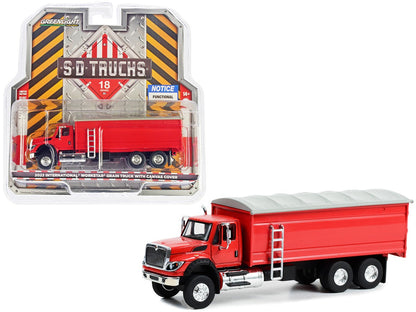 GreenLight 1:64 S.D. Trucks Series 18 - 2022 International WorkStar Grain Truck with Canvas Cover - Red 45180-C
