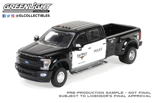 GreenLight 1:64 Dually Drivers Series 14 - 2019 Ford F-350 Dually – Fort Worth Police Department Mounted Patrol - Fort Worth, Texas 46140-D