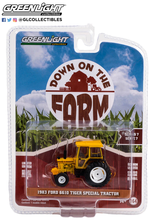 GreenLight 1:64 Down on the Farm Series 7 - 1983 Ford 6610 Tiger Special Tractor - Yellow 48070-D