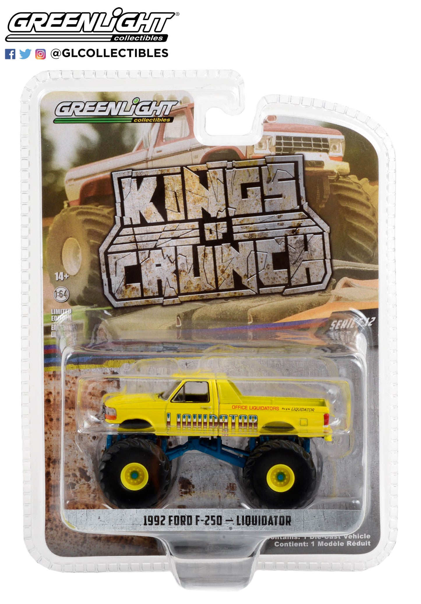 GreenLight 1:64 Kings of Crunch Series 12 - Liquidator - 1992 Ford F-250 Monster Truck 49120-F