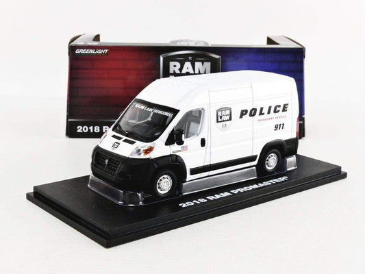 GreenLight 1:43 2018 Dodge Ram ProMaster 2500 Cargo High Roof - Ram Law Enforcement Police Transport Vehicle 86168