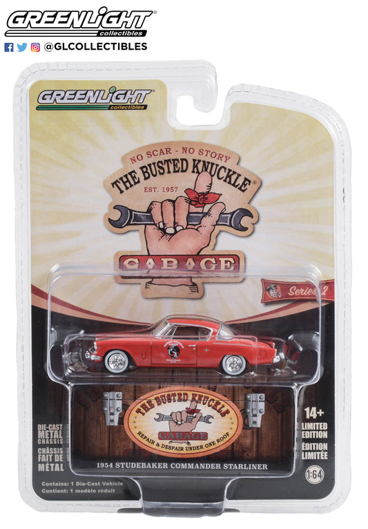 GreenLight 1:64 Busted Knuckle Garage Series 2 - 1954 Studebaker Commander Starliner “Busted Knuckle Garage Speed Shop” 39120-B