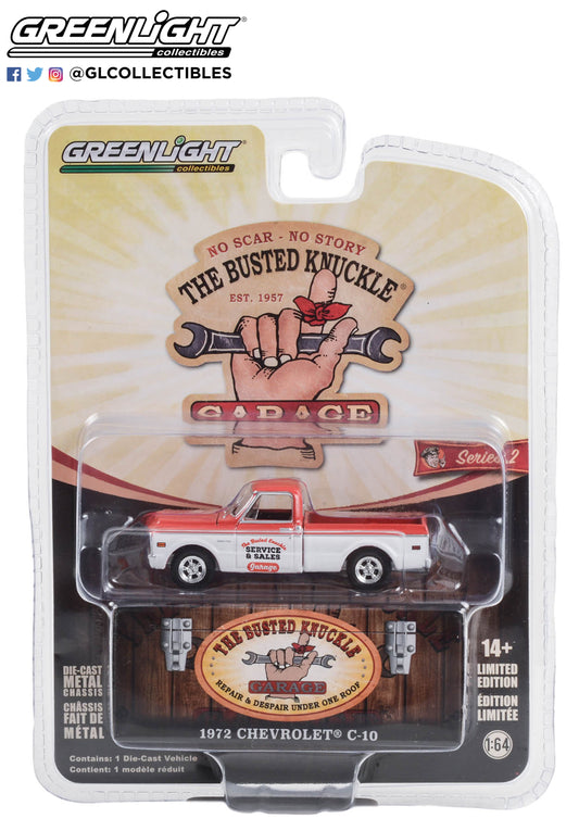 GreenLight 1:64 Busted Knuckle Garage Series 2 - 1972 Chevrolet C-10 Shortbed “The Busted Knuckle Garage Service & Sales” 39120-F