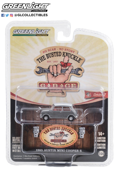 GreenLight 1:64 Busted Knuckle Garage Series 2 - 1965 Austin Cooper S “Busted Knuckle Garage Specializing In…” 39120-E